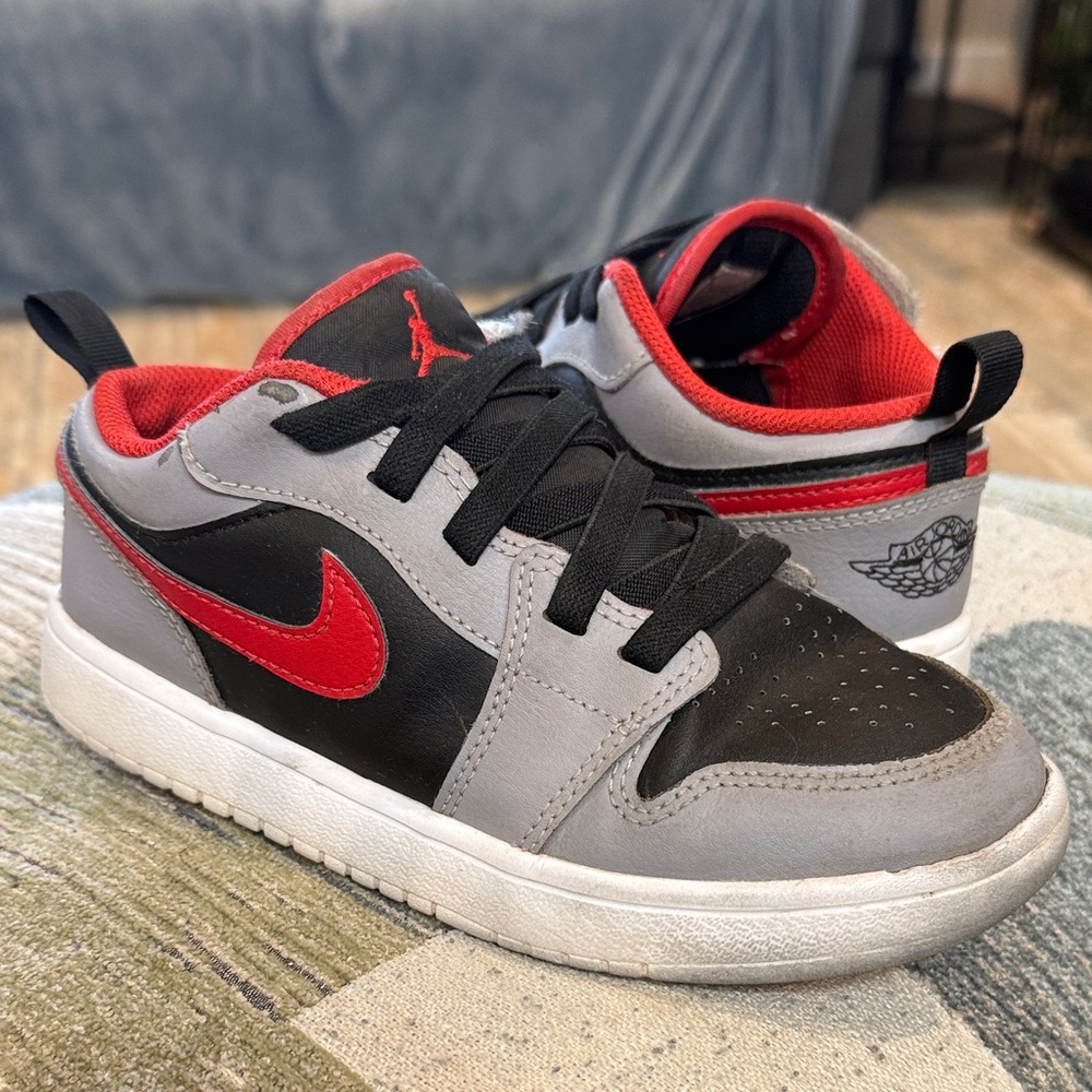 Nike Kids Black and Gray Air Jordan Sneakers